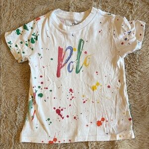 Polo by Ralph Lauren 3t Kids Multicolor Splatter Tee